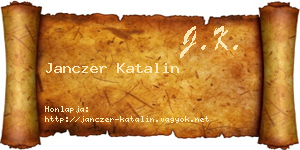 Janczer Katalin névjegykártya